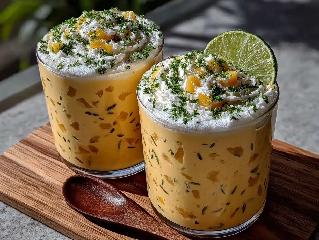 creamy mango lassi preparation steps