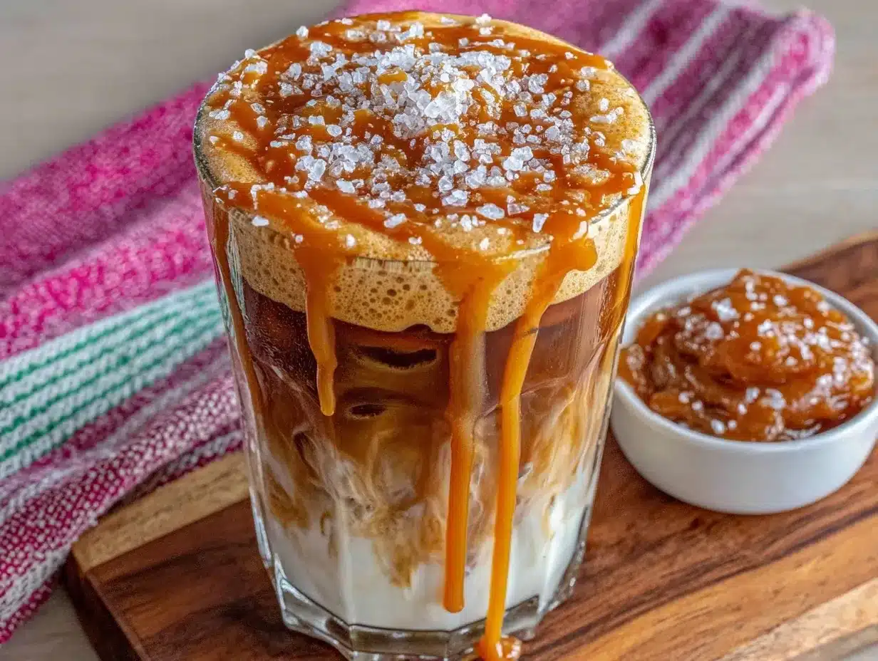 creamy salted caramel cold foam cold brew recipe preparation steps
