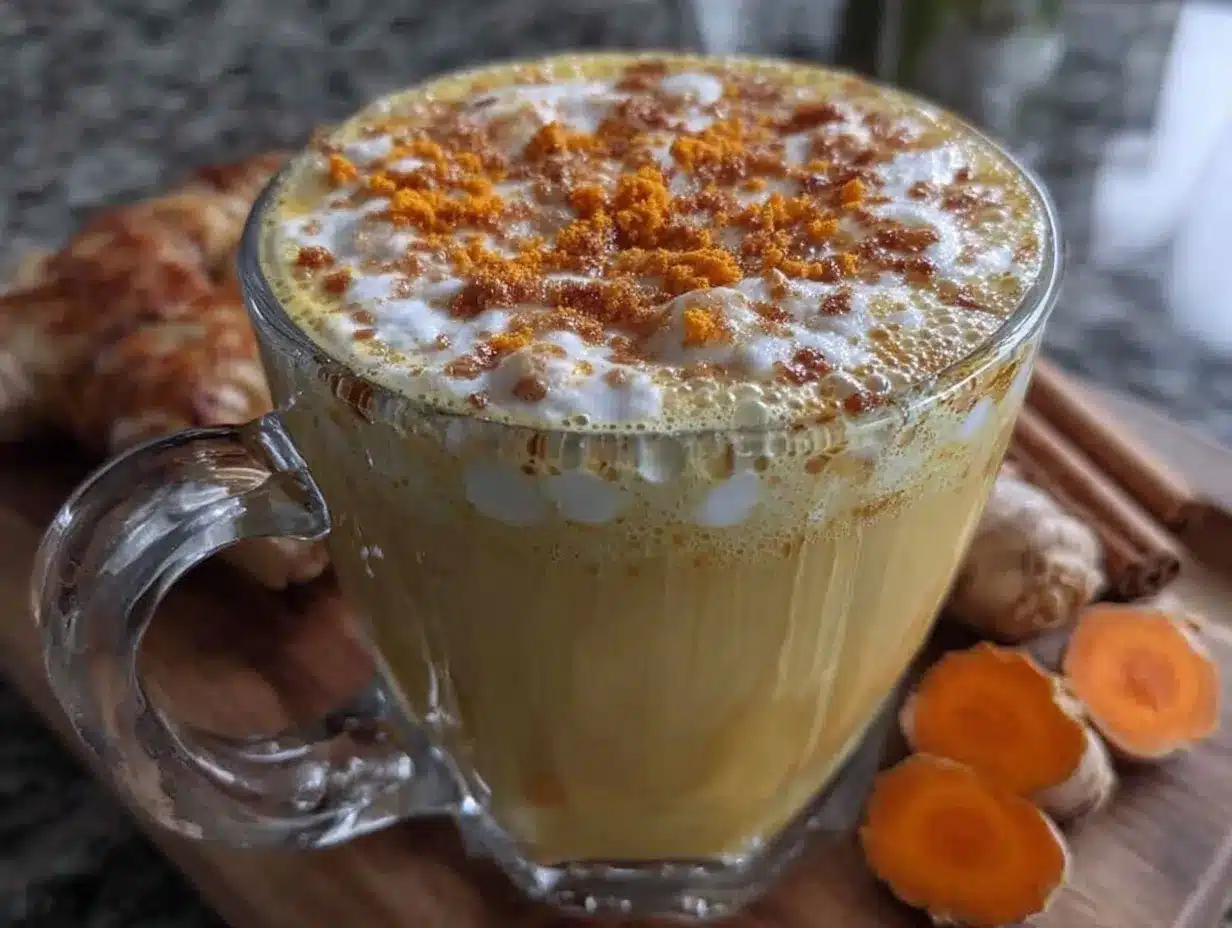 creamy turmeric golden milk latte preparation steps