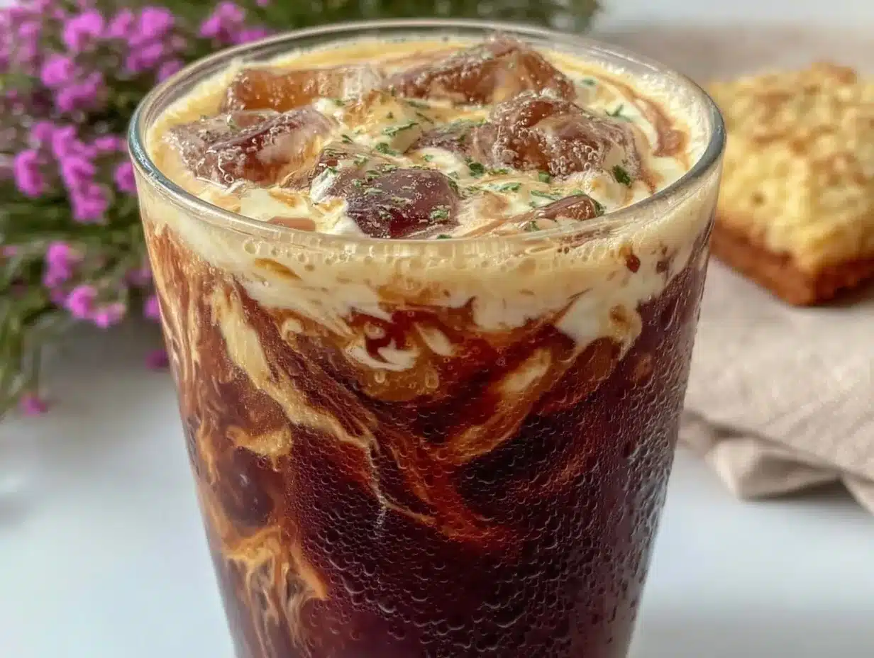 creamy vanilla sweet cream iced coffee preparation steps