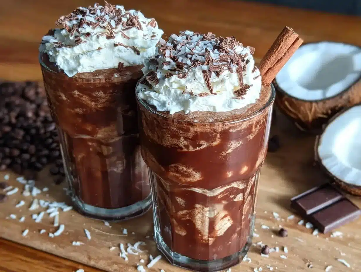 creamy vegan mocha frappuccino preparation steps