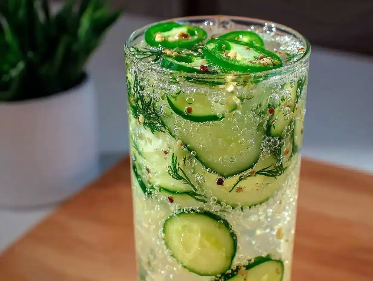 Cucumber Jalapeño Gin Fizz preparation steps