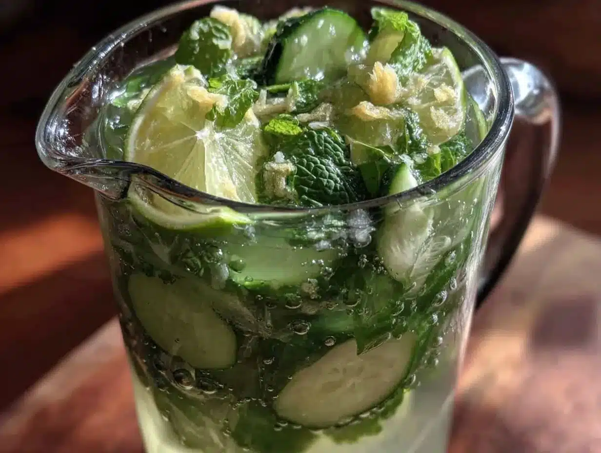 cucumber lime detox water preparation steps
