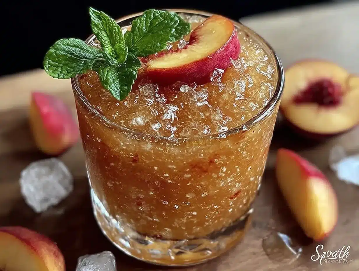 Easy Frozen Peach Bourbon Slush preparation steps