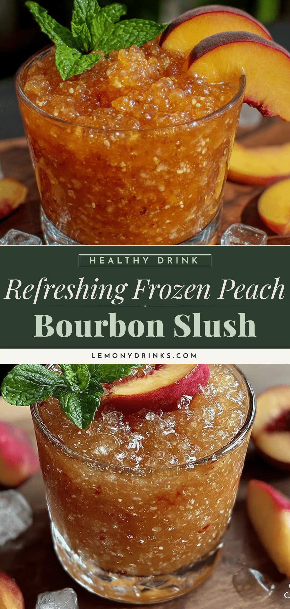 Easy Frozen Peach Bourbon Slush recipe
