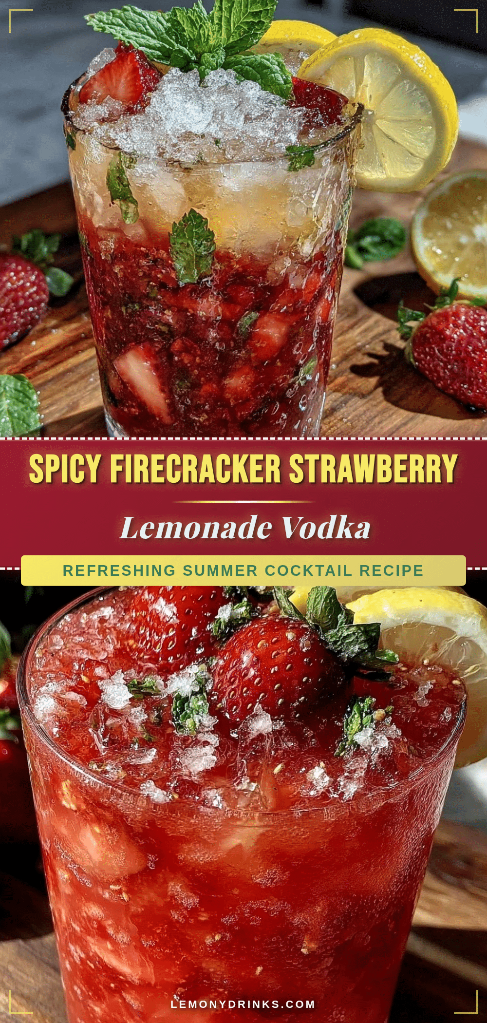 firecracker strawberry lemonade vodka cocktail recipe