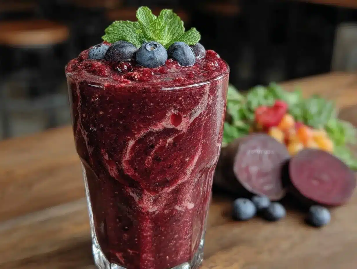 fresh beet berry detox smoothie preparation steps