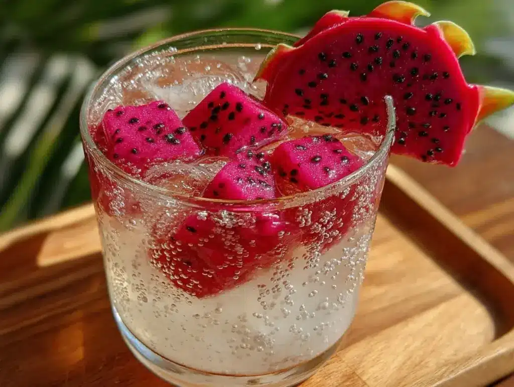 fresh dragon fruit coconut water refresher - featured image