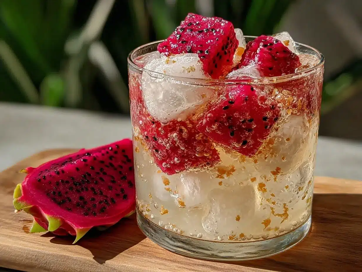 fresh dragon fruit coconut water refresher preparation steps