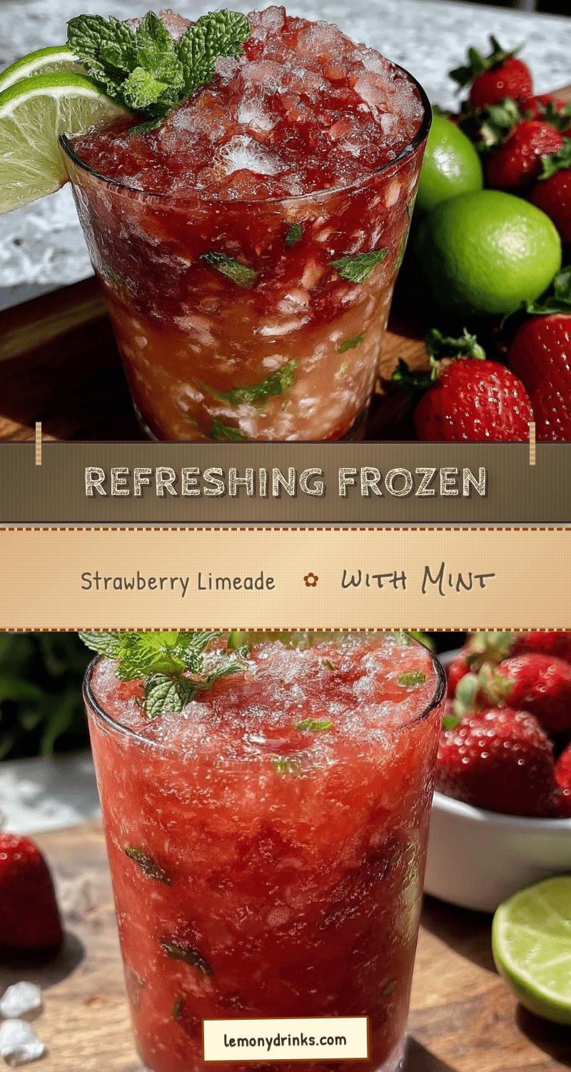 fresh frozen strawberry limeade mocktail with mint recipe