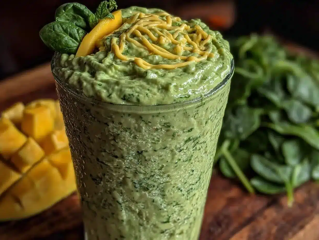 fresh green detox smoothie preparation steps