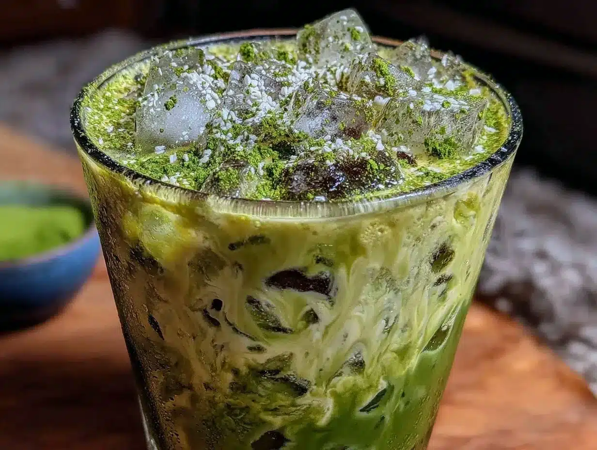 fresh iced matcha latte preparation steps
