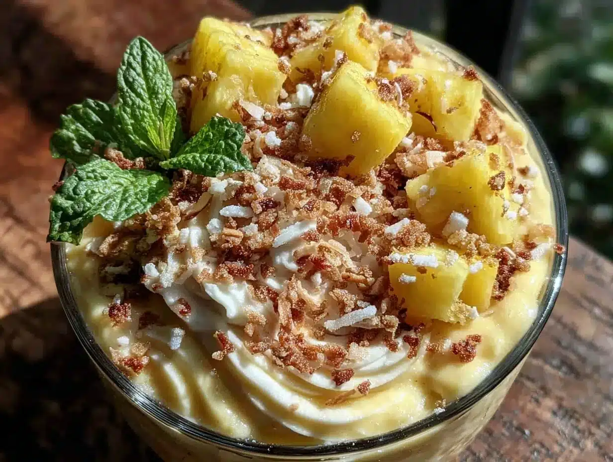 fresh mango pineapple coconut smoothie bowl preparation steps