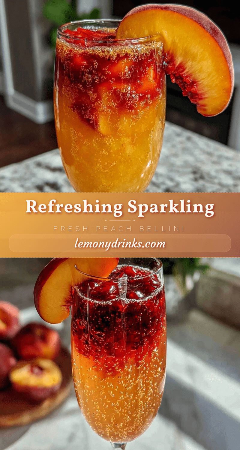 fresh peach bellini cocktail recipe