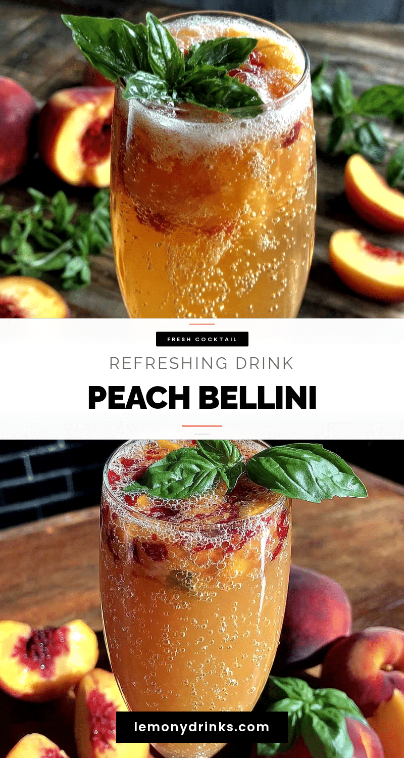 fresh peach bellini with basil recipe