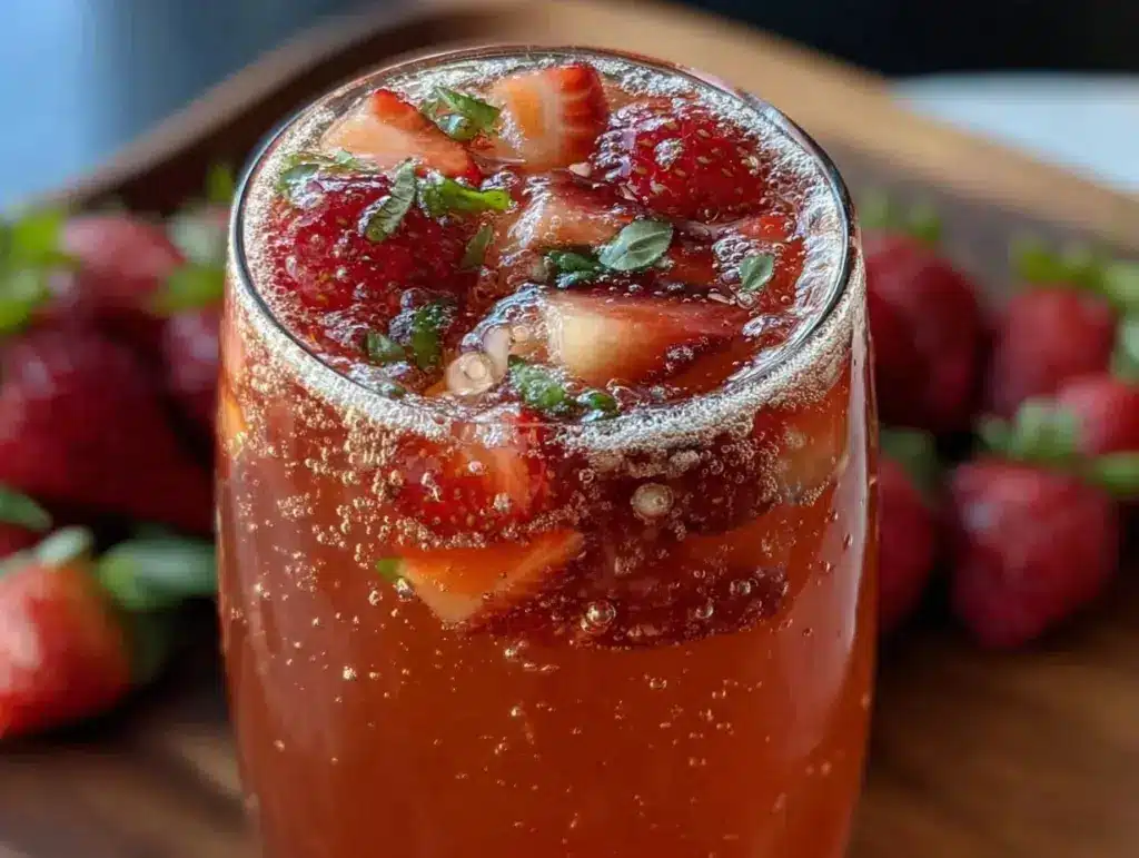 fresh strawberry basil kombucha recipe - featured image