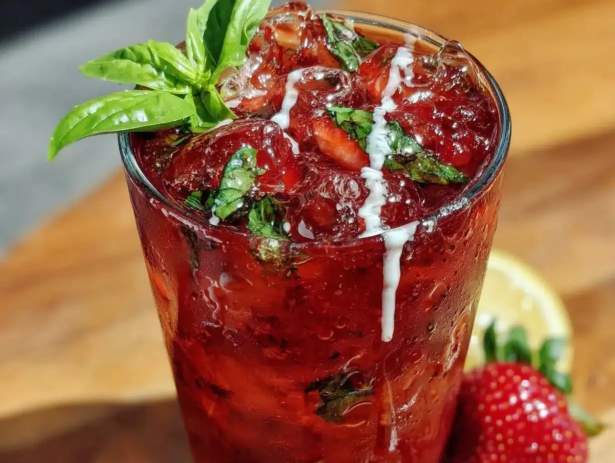 fresh strawberry basil lemonade preparation steps