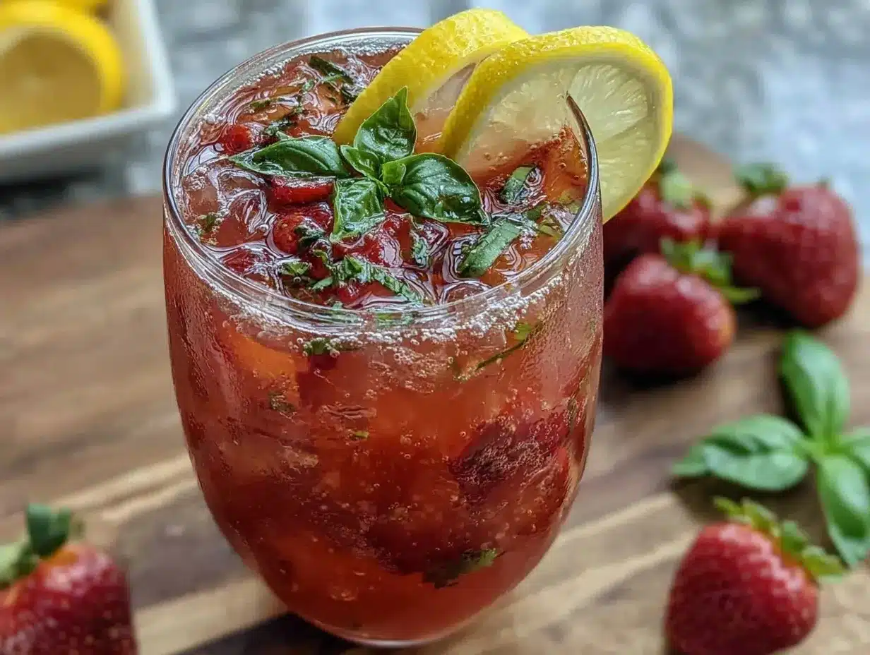 fresh strawberry basil lemonade preparation steps