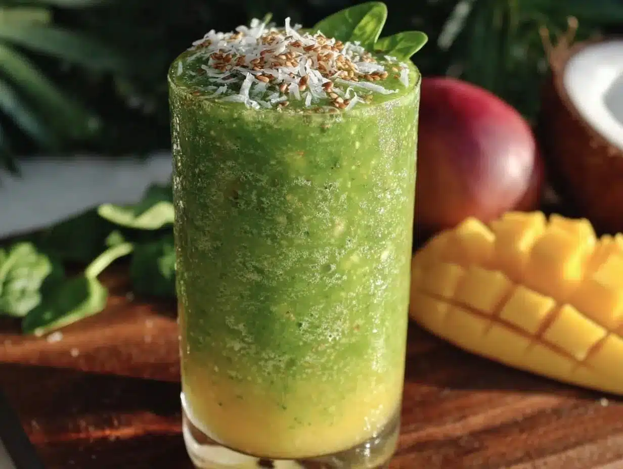 fresh tropical green smoothie preparation steps
