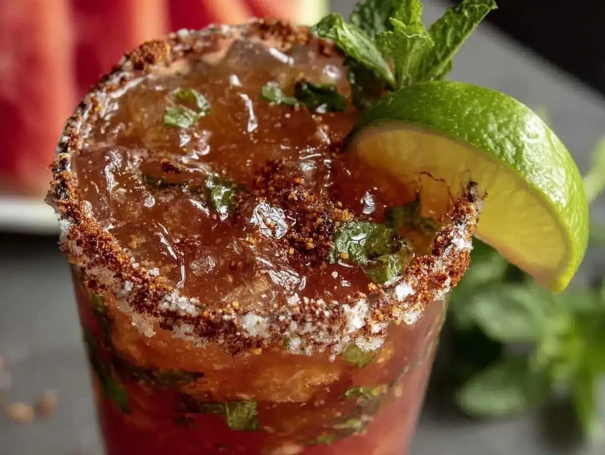 fresh watermelon mint agua fresca preparation steps