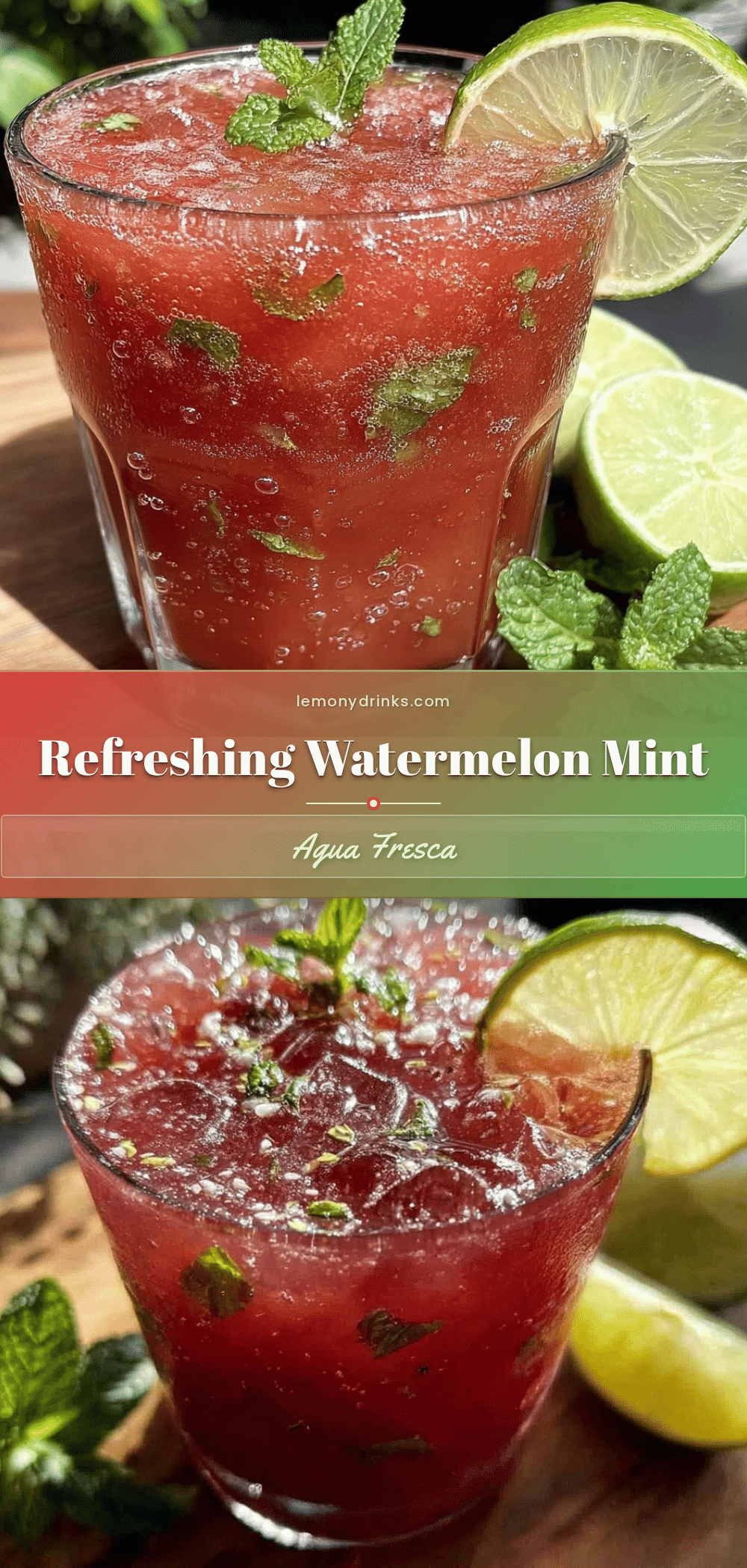 Fresh Watermelon Mint Agua Fresca recipe