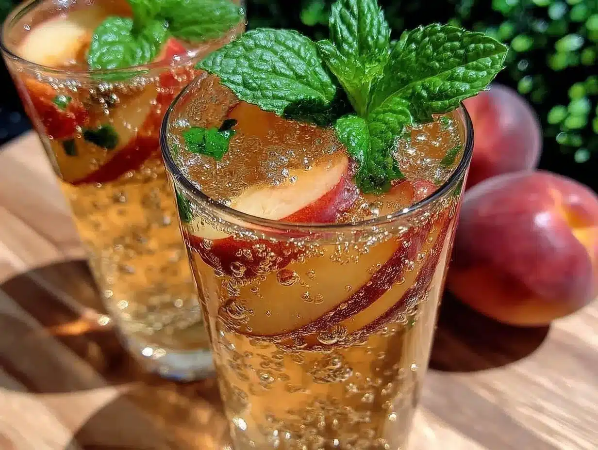 fresh white peach sangria preparation steps