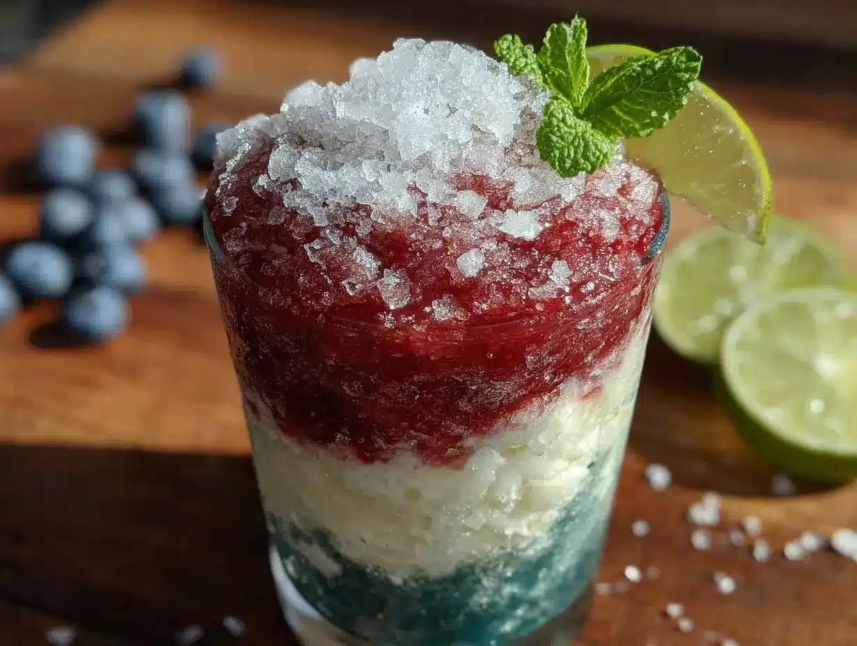 Frozen Patriotic Margarita Slush preparation steps