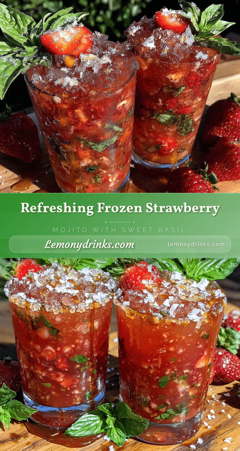 frozen strawberry mojito with sweet basil recipe