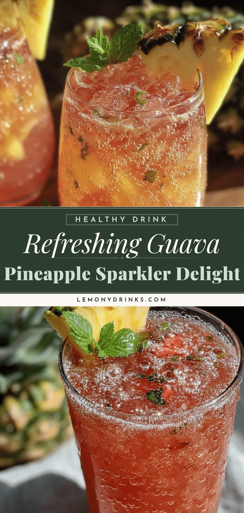 guava pineapple sparkler cocktail recipe