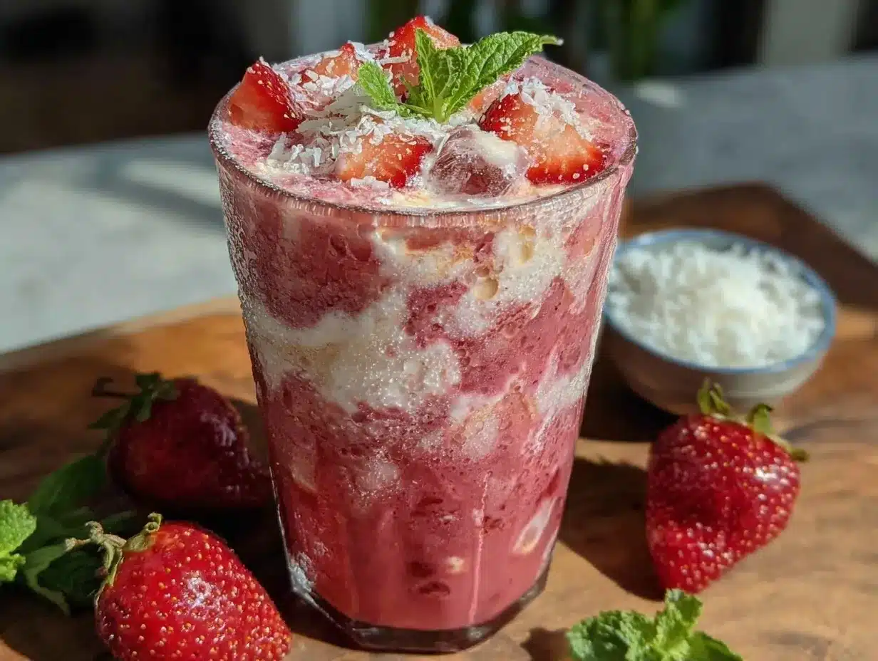 homemade pink drink preparation steps
