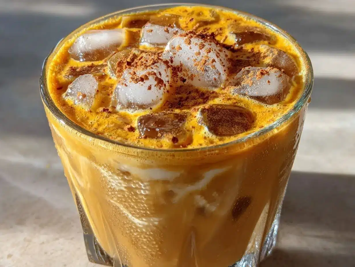 iced golden milk latte preparation steps