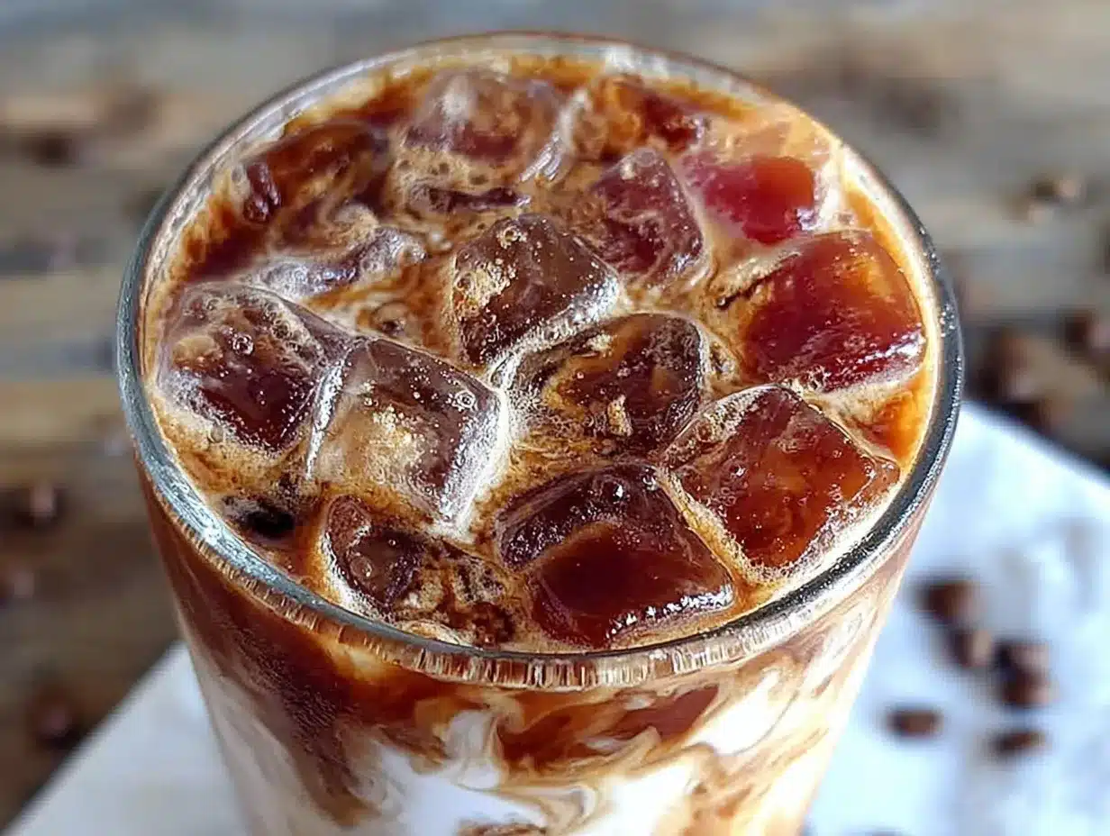 iced vanilla latte preparation steps
