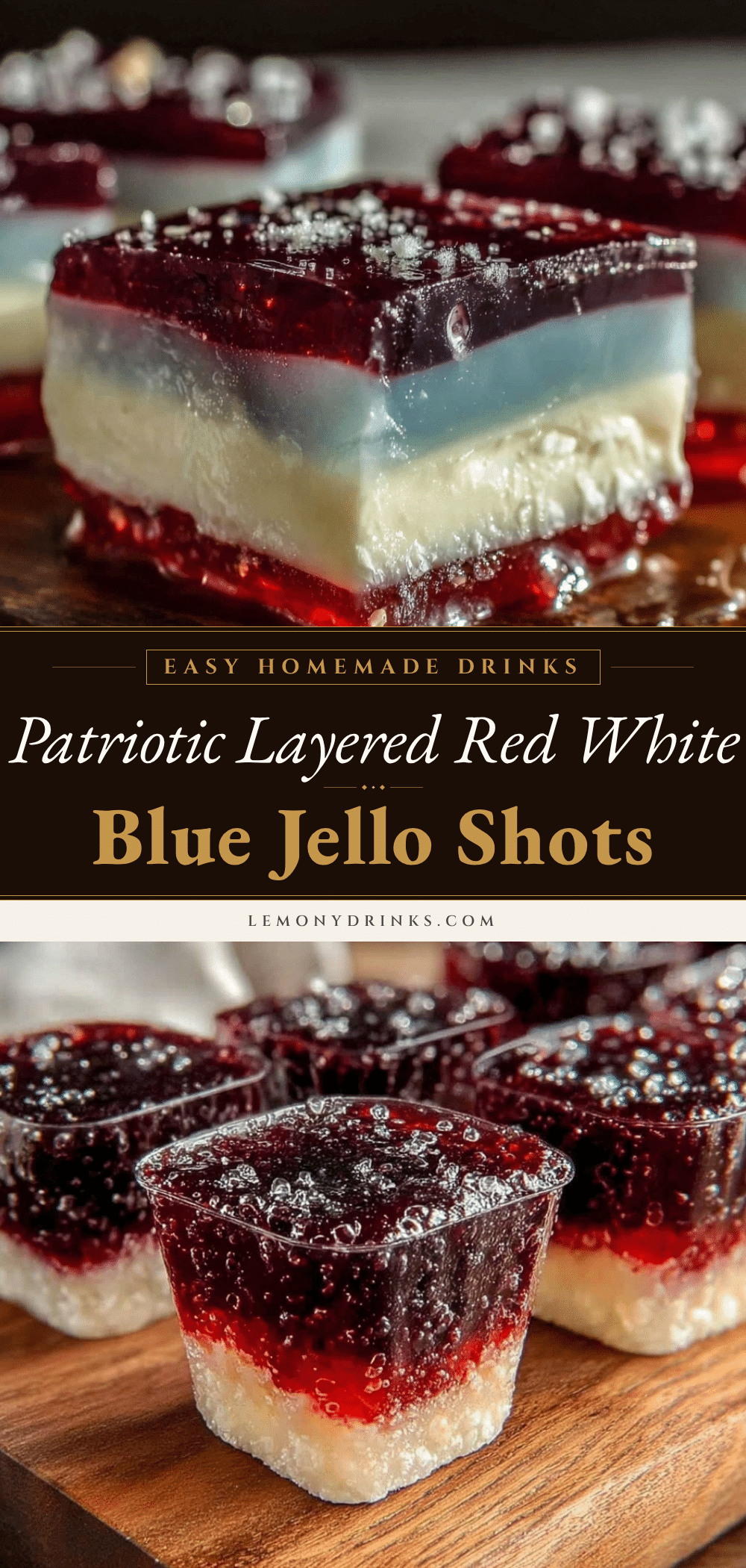 layered red white and blue vodka jello shots recipe