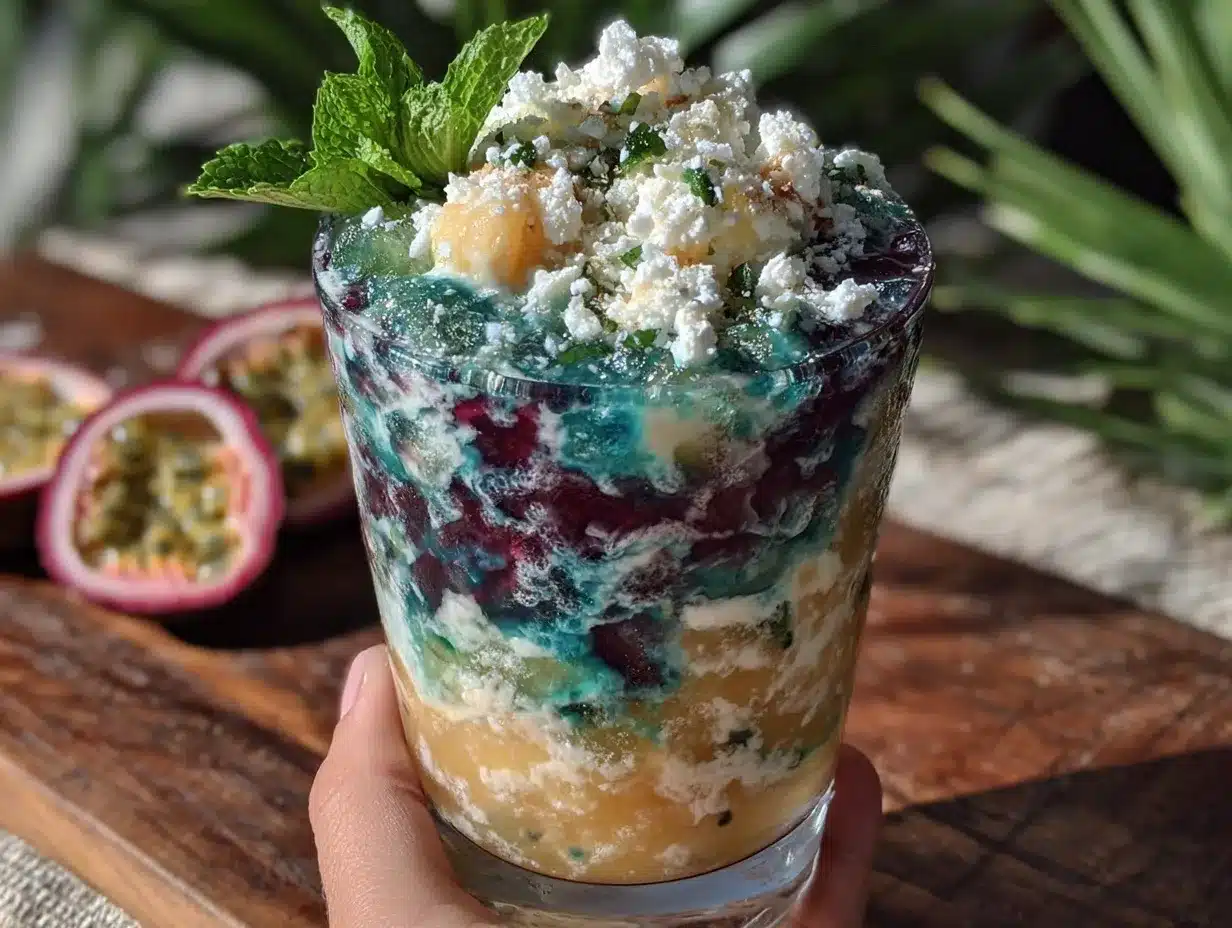 Mango Dragonfruit Frozen Pina Colada preparation steps