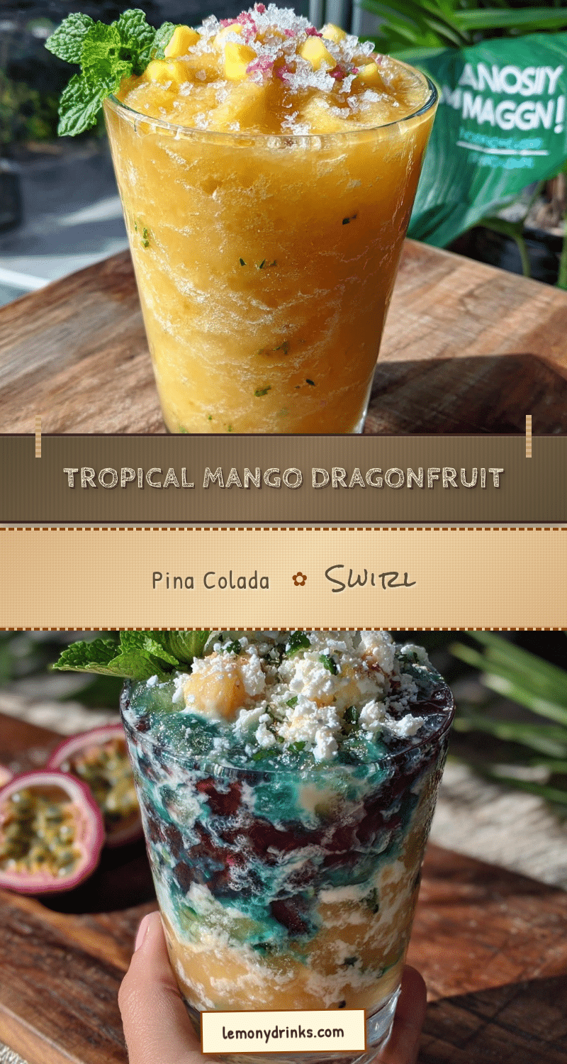 Mango Dragonfruit Frozen Pina Colada recipe