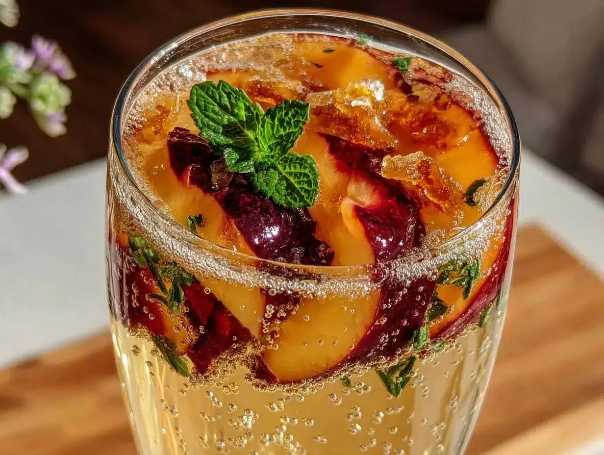 Nectarine Ginger Fizz preparation steps