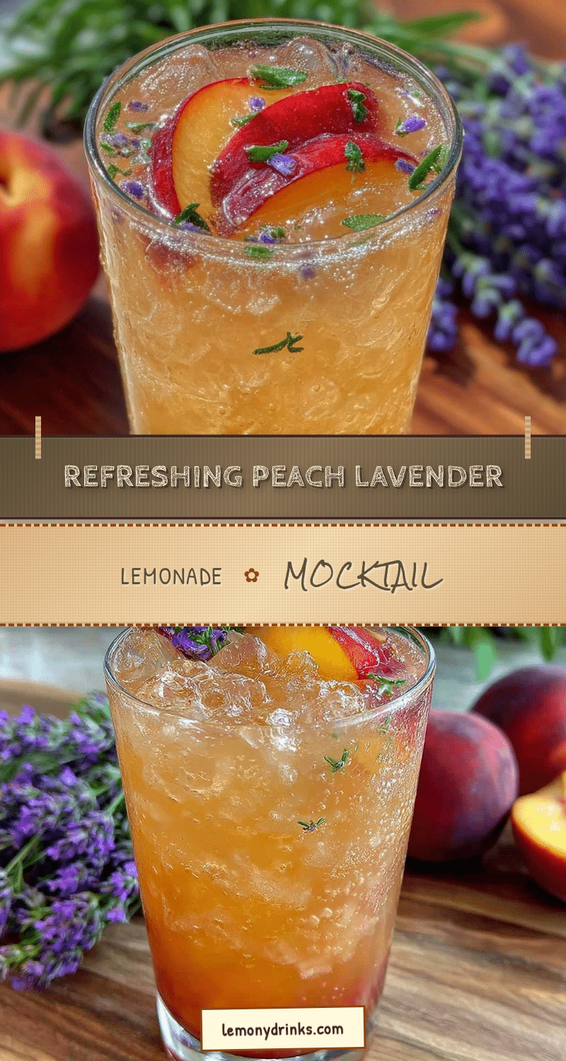 Peach Lavender Lemonade Mocktail recipe