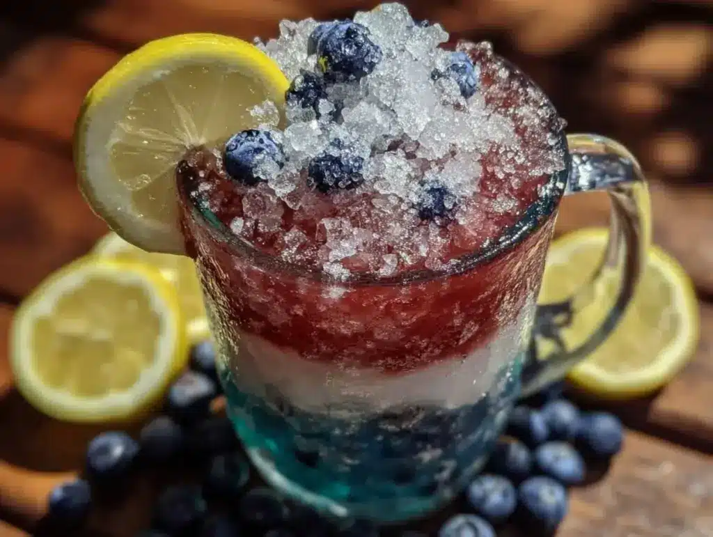red white and blue frozen lemonade slushie pitcher - featured image