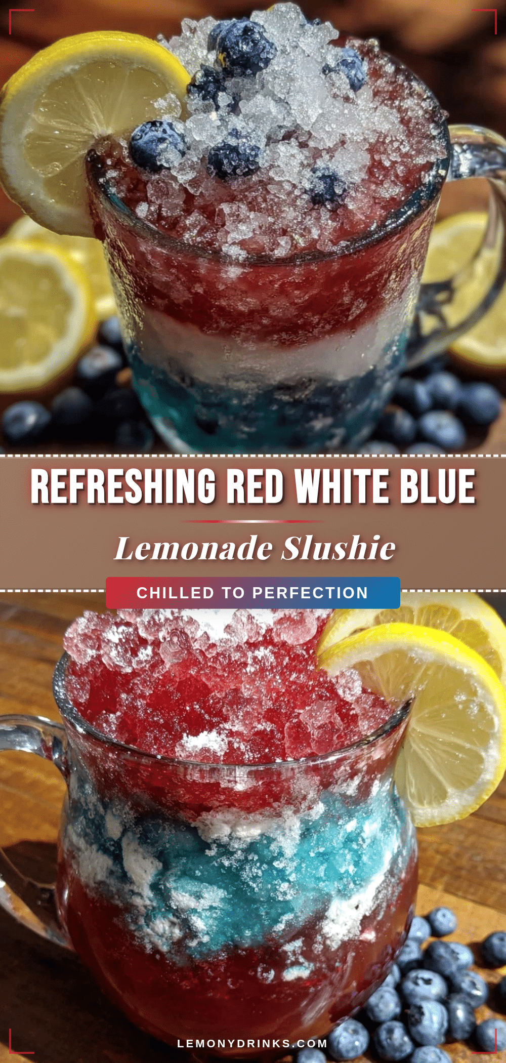 red white and blue frozen lemonade slushie pitcher recipe