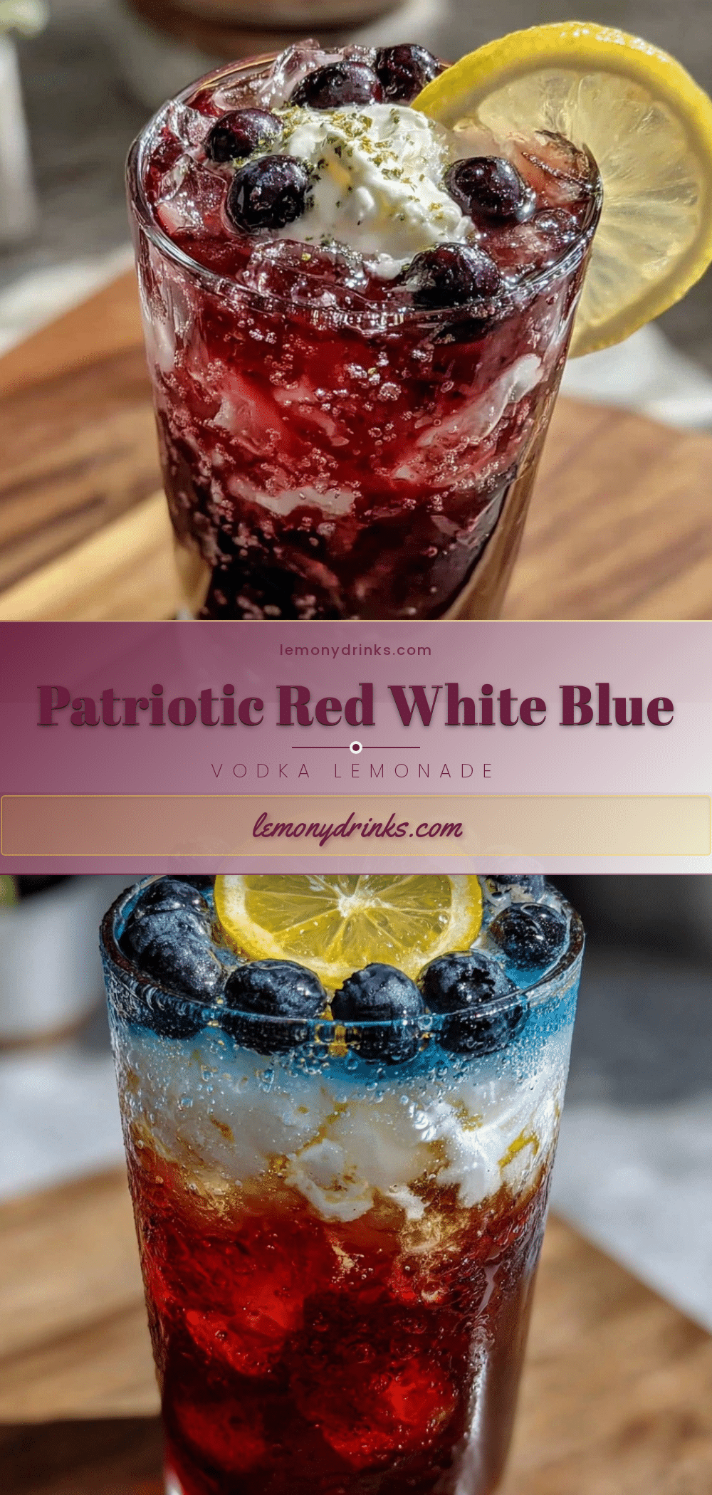red white and blue vodka lemonade recipe