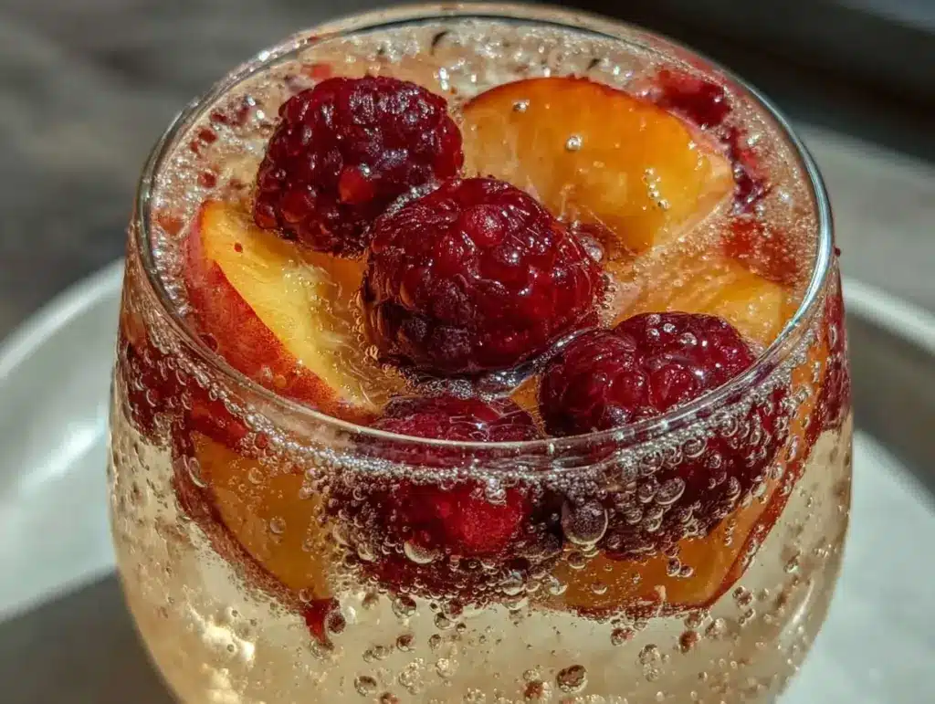 Refreshing Raspberry White Peach Sparkling Punch - featured image