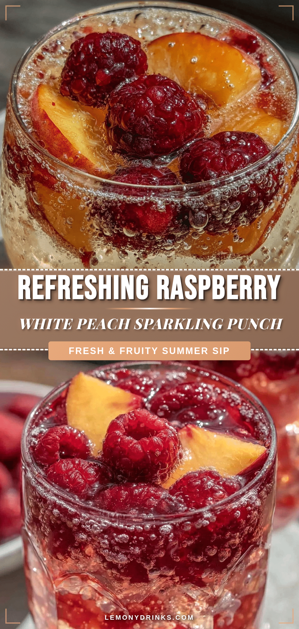 Refreshing Raspberry White Peach Sparkling Punch recipe
