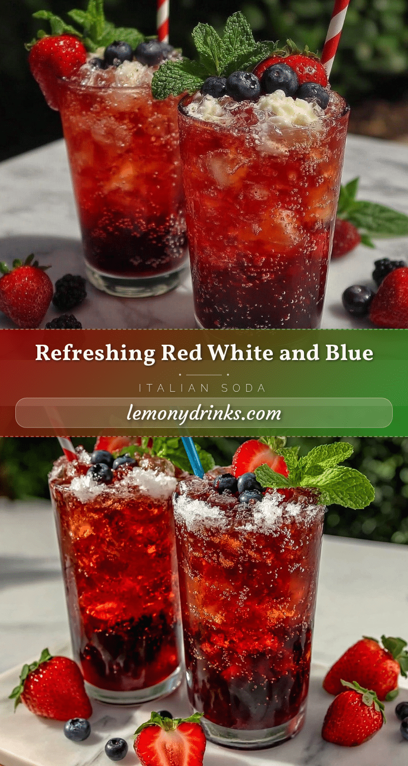 Refreshing Red White and Blue Italian Soda recipe