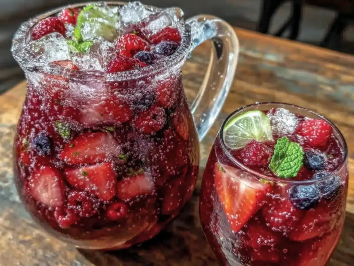 refreshing red white and blue sangria preparation steps