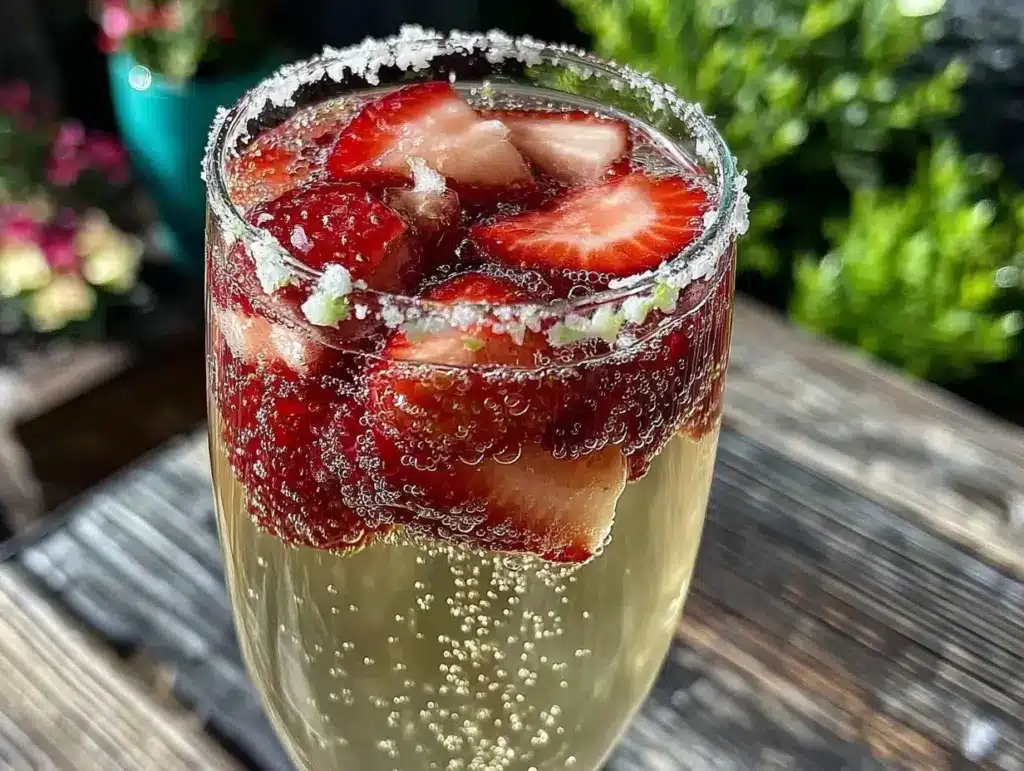 Refreshing Strawberry Fields Prosecco Cocktail - featured image