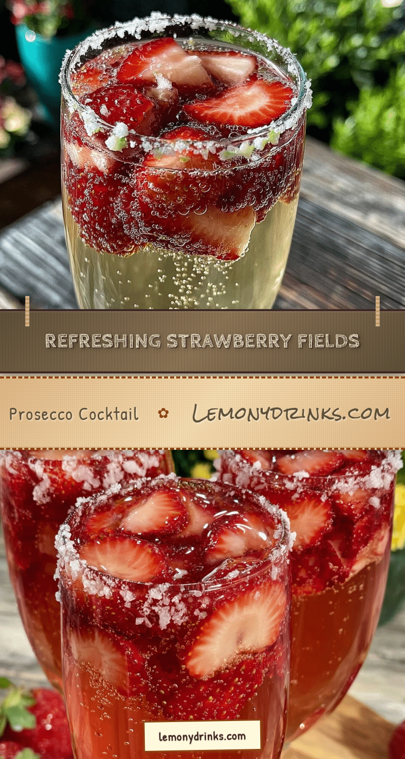 Refreshing Strawberry Fields Prosecco Cocktail recipe