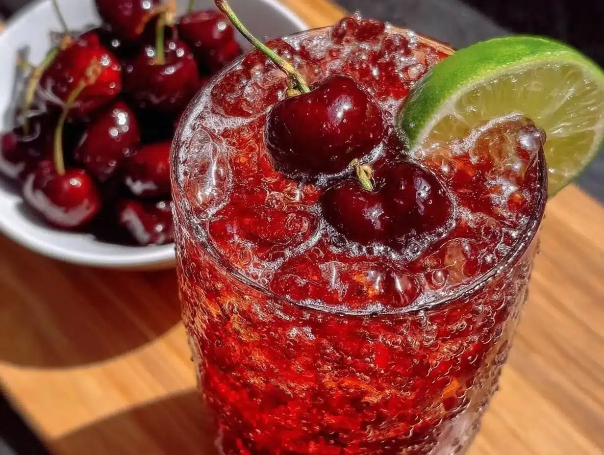 Sour Cherry Shirley Temple Mocktail preparation steps