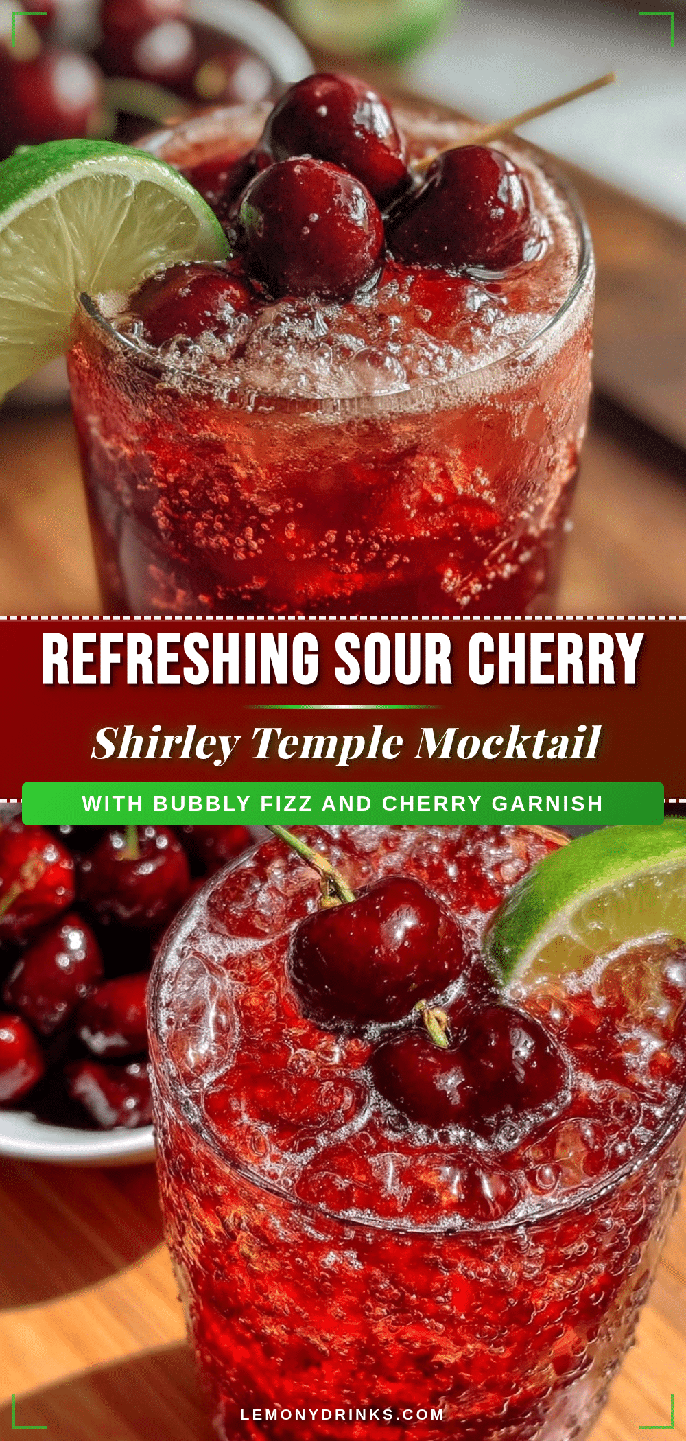 Sour Cherry Shirley Temple Mocktail recipe