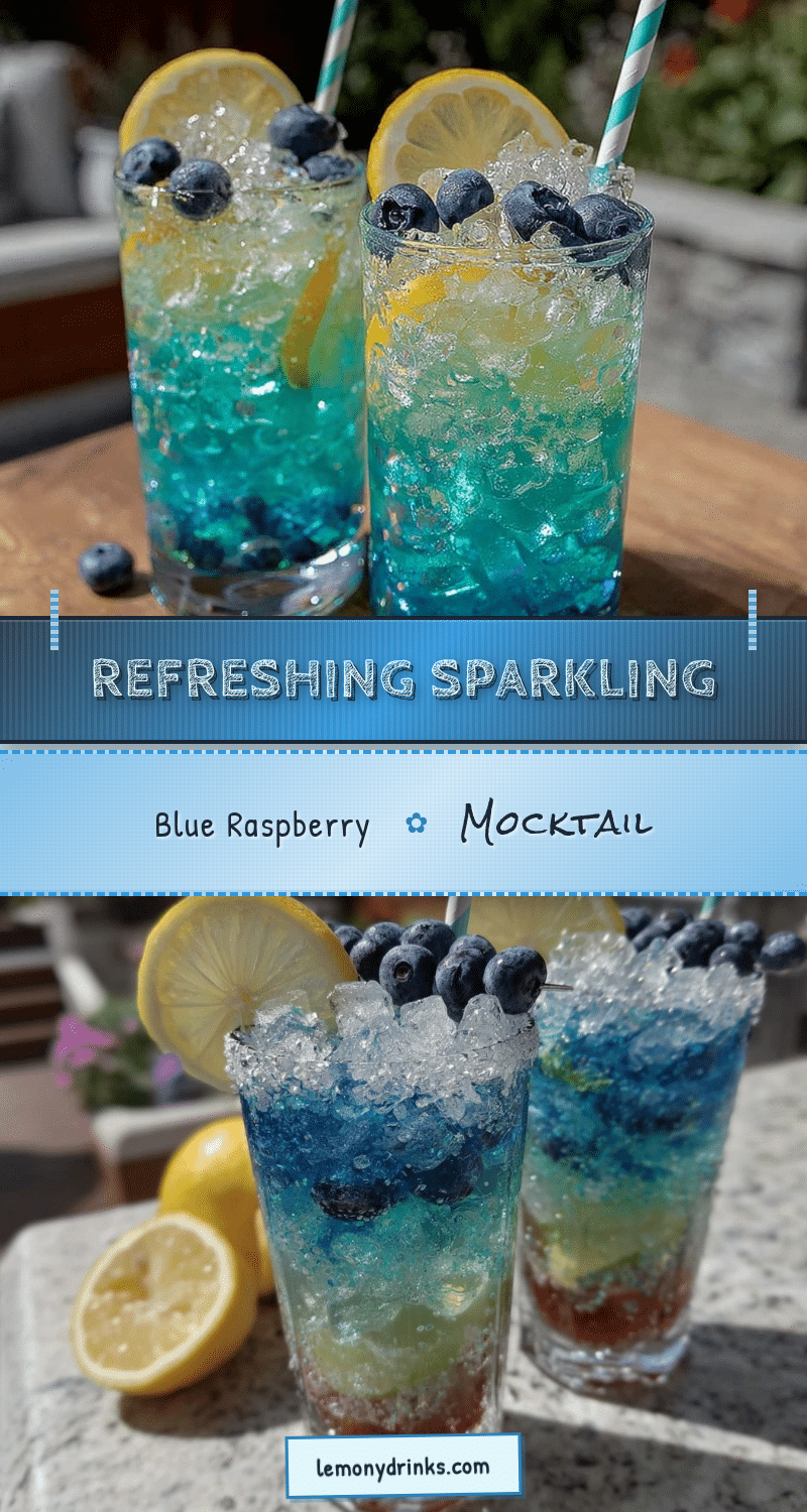 sparkling blue raspberry mocktail recipe