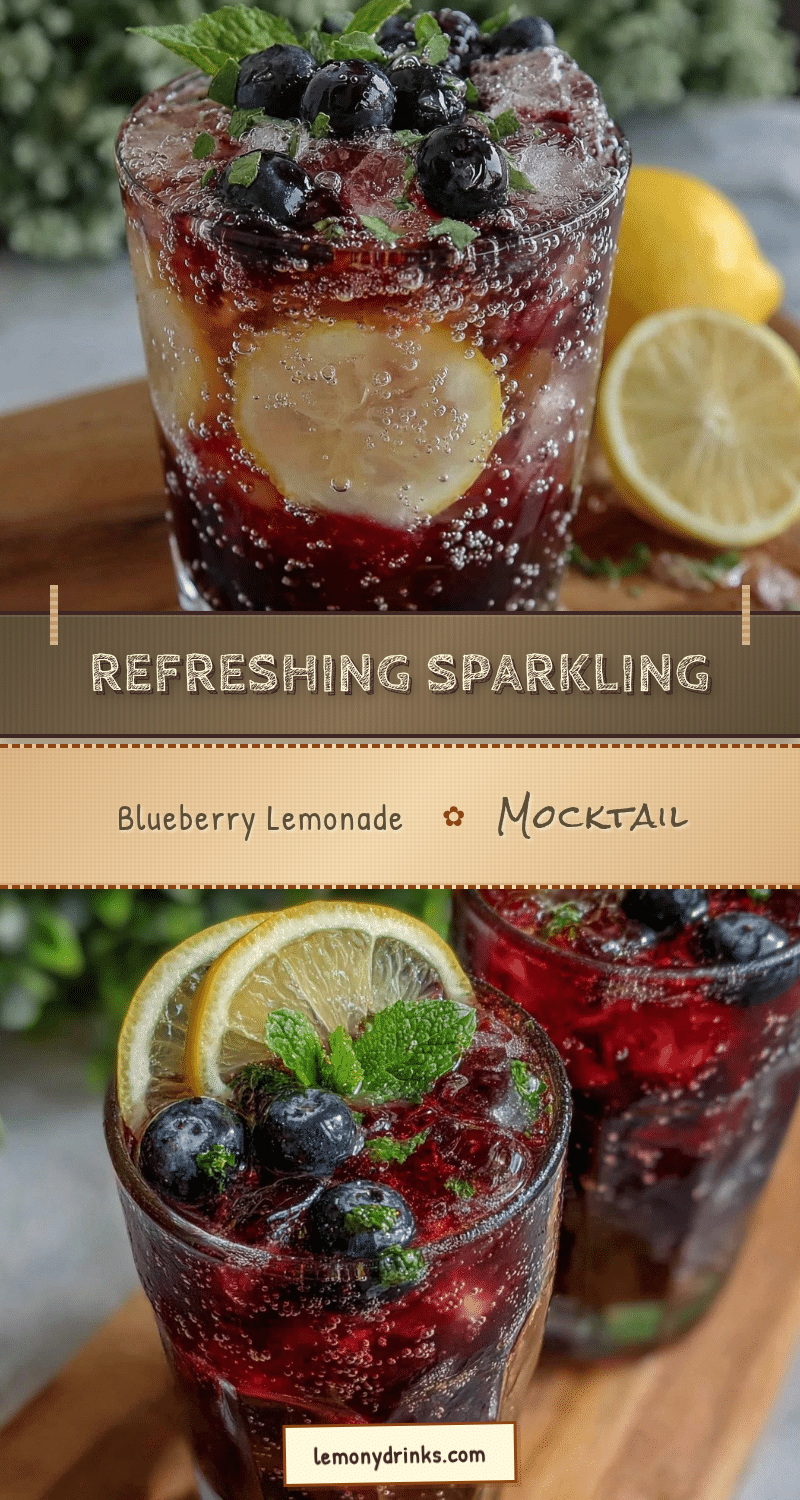 sparkling blueberry lemonade mocktail recipe